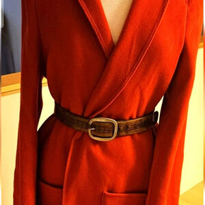 Lauren Ralph Lauren Women's Italian Wool Blend Long Coat  Pockets Excellent Cond